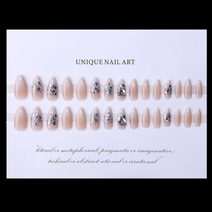 Vente chaude amande argent <span class=keywords><strong>poudre</strong></span> dégradé nu <span class=keywords><strong>faux</strong></span> ongles dégradé presse sur les ongles <span class=keywords><strong>faux</strong></span> ongles presse sur les pointes acryliques - Product Image 5