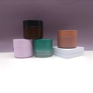 2oz Cosmetics Glass Jars Skincare Packaging Black Amber <b>Small</b> Cream <b>Container</b> Glass Jar With Lids - Product Image 2