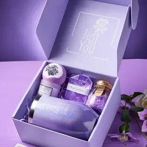 Personalized Xmas Lavender Relaxing Spa Gift Basket Set For Women Christmas Gifts Set Birthday Gifts For Women