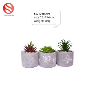 Personnalisez le nouveau pot de plantes succulentes de couleur de ciment le plus populaire de conception avec le cadre de fer - Product Image 4