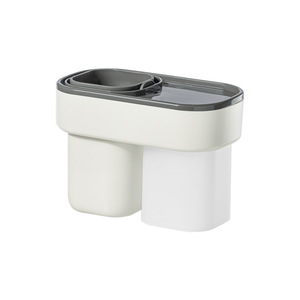 Toothbrush Cup Set Plastic Suction Cup Mount Bathroom Storage Toothpaste Holder With Lid Orange Gray - Product Image 5