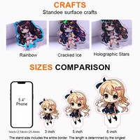 Support en acrylique transparent personnalisé pour figurine d'anime japonaise, imprimé CMYK UV, découpe CNC, fourni directement par l'usine