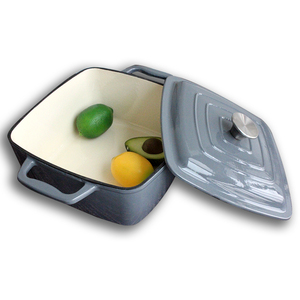 Casserole carrée <span class=keywords><strong>en</strong></span> <span class=keywords><strong>fonte</strong></span> émaillée de 5 pintes, plat à gratin émaillé antiadhésif, four hollandais - Product Image 6