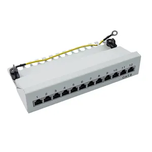 Yüksek miktar Cat6 FTP 12 Port Patch Panel Krone IDC beyaz vida deliği ile