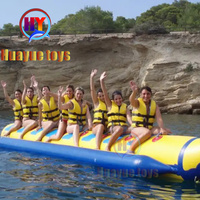 Bateaux banane gonflables en PVC à tube unique pour la vente en gros OEM, populaire pour les parcs aquatiques, les îles flottantes extérieures et les aventures en mer
