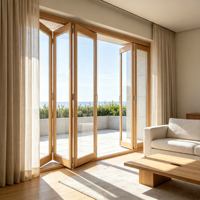 Porte en verre à grain de bois HUACAI, résistante aux UV, pour manoir de luxe de style européen, fabrication tout-en-un