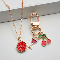 Nouveaux breloques en alliage rouge à faire soi-même, en forme de cœur, de chat, de cerise, de sabot de cheval, style décontracté/sportif pour la fabrication de bijoux, cadeau