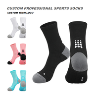 Chaussettes de sport professionnelles OEM personnalisées avec logo, antidérapantes, durables, à séchage rapide, avec coussinets, pour la course à pied, la randonnée et le cyclisme
