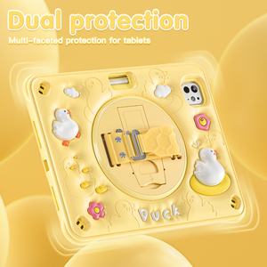 Funda Protectora para Tablet iPad <span class=keywords><strong>Pro</strong></span> 11 2024 <span class=keywords><strong>M4</strong></span> A2836/A2837/A3006, Diseño de Patito Adorable, Protección Completa Anticaídas y Antigolpes - Product Image 2