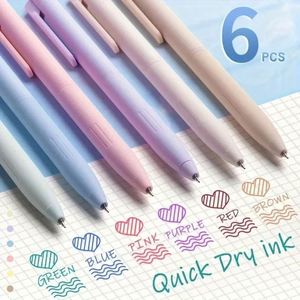 Juego de 6 Bolígrafos de Gel de 0.5mm, Tinta de Color Morandi, Diseño Lindo, Tacto Suave, para Oficina y Escuela, Personalizables - Product Image 1