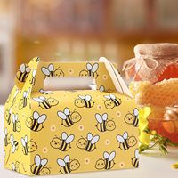 Boîtes à bonbons en forme d'abeille avec poignées, boîtes à friandises en papier pour fête sur le thème des abeilles, sacs cadeaux faciles à assembler pour anniversaire, baby shower, mariage, enfants