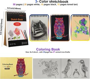 41 pièces ensemble de crayons à croquis ensemble d'art de dessin professionnel ensemble complet de couleurs de dessin avec des crayons d'aquarelle au charbon de <span class=keywords><strong>Graphite</strong></span> - Product Image 2