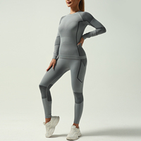Ensemble de leggings de yoga thermique pour femmes sans couture hiver caleçons longs avec motif imprimé pantalon de base de gymnastique chaud