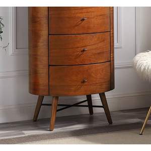 Cofre de cinco cajones de 1 pieza con acabado de nogal DB con rodamiento de bolas superior de mármol, muebles de dormitorio para sala de estar - Product Image 4