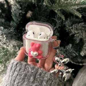 Jolie <span class=keywords><strong>Coque</strong></span> Pailletée <span class=keywords><strong>Papillon</strong></span> 3D pour <span class=keywords><strong>AirPods</strong></span> Pro 2/Pro, Étui Transparent Scintillant avec Bracelet en Perles pour <span class=keywords><strong>Airpods</strong></span> 1/2/3 - Product Image 4