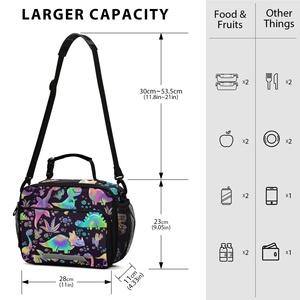 Nouveauté : Sacs à déjeuner isothermes pour enfants, style tendance doré, imprimé dinosaure brillant, portables et personnalisés - Product Image 3