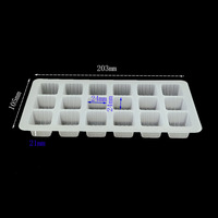 Boîte en plastique blister jetable personnalisée à 18 grilles récipient rectangulaire d'emballage alimentaire de 5mm d'épaisseur pour gâteau et boulettes de riz