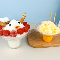 Gobelet jetable en plastique pour crème glacée d'été, smoothies et collations aux fruits