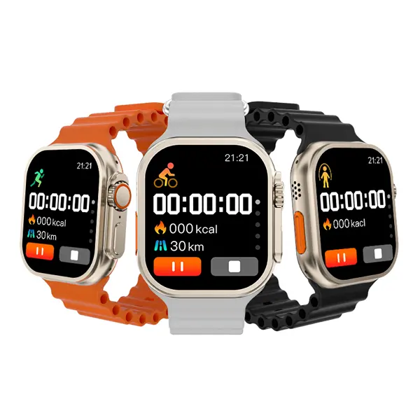 Wholesale custom waterproof ip67 BT call full touch mobile smart watch ultra 8 control screen sport smart watch with alexa