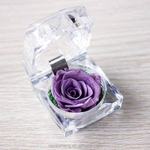 Ücretsiz örnek 1 adet ebedi çiçek söz yüzüğü kutu kırmızı gül çiçek küçük halka kutusu korunmuş güller mini kutusu yüzük - Product Image 4