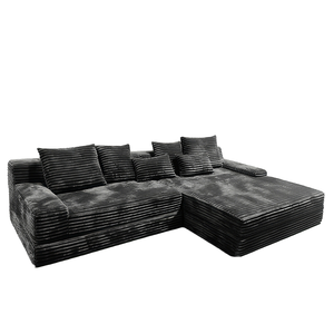 <span class=keywords><strong>Sofa</strong></span> Modular Minimalis Modern - Bentuk <span class=keywords><strong>L</strong></span> 3-Dudukan, Spons & Kain Corduroy Berdaya Tahan Tinggi, untuk Hotel & Rumah - Product Image 5
