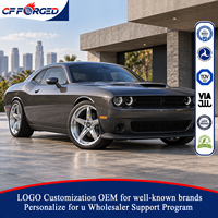 Jantes de voiture en alliage forgé de luxe monobloc 20 21 22 pouces chromées argentées 5x115 à 5 branches à déport profond pour Dodge Challenger