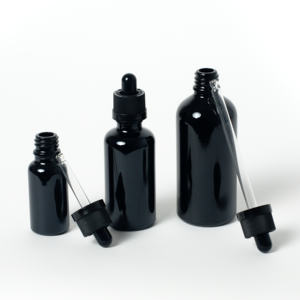 30ml 50ml Round CR Black Opal Glass Dropper <b>Bottle</b> Tincture Child Resistant Glass Pipette <b>Bottle</b> For Essential <b>Oil</b> - Product Image 4