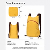 Sac à dos pliable personnalisé en gros avec bande élastique de compression à pliage rapide, tissu hydrofuge pour la randonnée, les trajets quotidiens et l'usage quotidien