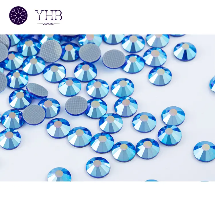 2023 YHB Factory Epoxy Resin For Art Crystal Clear Decorative Stones SS0-SS48 Flat Bottom Hot Fix Nail Art Clothes Rhinestone