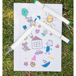 Juego de Marcadores de Arte Coloridos, Marcador Permanente de Doble Punta para Artistas, Cuerpo Triangular Ergonómico, Material Escolar para Niños y Estudiantes, Rotulador Permanente - Product Image 4