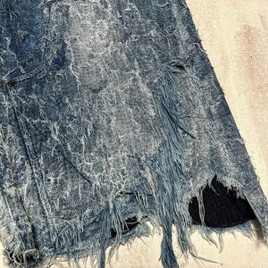 DIZNEW Denim Jorts Custom 100% algodón de talla grande pantalones cortos de mezclilla hombres de alta calidad en relieve a mano <span class=keywords><strong>Culotte</strong></span> Homme Long Short Jean - Product Image 5