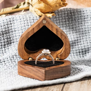 Caja <span class=keywords><strong>de</strong></span> Madera en Forma <span class=keywords><strong>de</strong></span> Corazón para Anillos <span class=keywords><strong>de</strong></span> Compromiso, Caja <span class=keywords><strong>de</strong></span> Madera Maciza para Anillos <span class=keywords><strong>de</strong></span> Boda - Product Image 5
