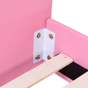 Fabriek Gratis Monster Houten Roze Schoonheid Kids 'Queen Size Pu Lederen Twin Platform Meisjes Jongens Gestoffeerde Bed - Product Image 6