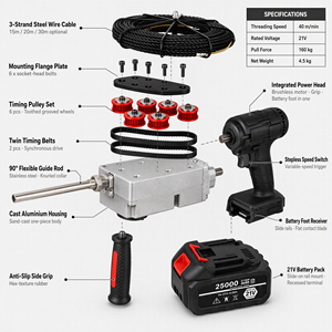 Estrattore di Cavi Portatile <span class=keywords><strong>a</strong></span> <span class=keywords><strong>Batteria</strong></span> al Litio 21V per Elettricisti, Macchina Elettrica Senza Fili per Infilare Fili - Product Image 3