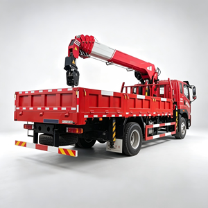 FAW <b>Flatbed</b> Lorry Fitted Hydraulic Loading Crane 10Ton Self Lifting Haulage <b>Truck</b> For Engineering Equipment Transfer - Product Image 1
