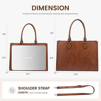 Sac de travail professionnel en cuir vintage pour ordinateur portable, sac fourre-tout pour femmes de 15,6 pouces avec pochettes assorties pour le bureau, les affaires et les voyages
