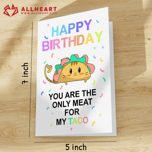 การ์ดวันเกิดตลกๆ ลายทาโก้ ขนาด 5x7 นิ้ว พร้อมข้อความ I Love You สั่งทำได้จำนวนน้อย พร้อมซองและสติกเกอร์ - Product Image 2