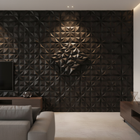 Panneau mural PVC 3D moderne 30x30cm, imperméable, ignifuge, gaufré, facile à installer pour hall, chambre et divertissement - Exposition de mars 2026
