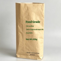 Sac en papier kraft écologique, alimentaire, 25 kg, fond carré avec doublure PE, haute barrière, BRC, pour l'emballage de poudre laitière et de compléments nutritionnels