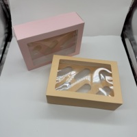 Boîte à cupcakes en carton imprimé avec fenêtre transparente de haute qualité, emballages en carton recyclables pour aliments