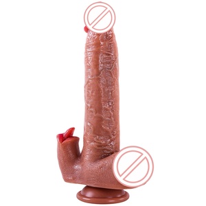 Vibrador Realista HXR de Doble Estimulación con Lengua Vibrante, Dildo de Silicona Suave para Masaje del Punto G, Juguete Sexual para Adultos - Product Image 2