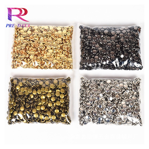 Paku keling topi ganda dua sisi perak hitam emas 8 mm DIY topi keling baja tahan karat kuningan paku keling kancing kulit - Product Image 1