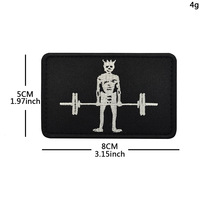 Patchs brodés personnalisés écologiques et originaux en forme de crâne pour le fitness (Polyester) avec fermeture auto-agrippante pour brassards – Approvisionnement direct usine