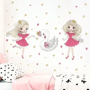 Stiker Dinding Kamar Tidur Putri Gadis, Stiker Dekorasi Rumah 3d