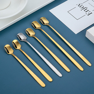 Stainless steel square-headed <b>spoon</b>, creative souvenir, long-handled ice <b>spoon</b>, powder <b>measuring</b> <b>spoon</b>, coffee <b>spoon</b>, honey - Product Image 4