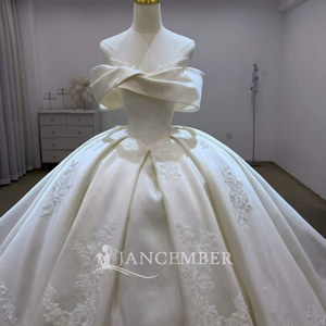 Lsjj160 Floral Lace Applique Ball Gown <b>Wedding</b> Dress Princess Elegant Ivory Bridal Gown Oem Factory Jancember - Product Image 3