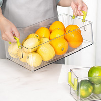 Boîtes de rangement transparentes en PET pour fruits et légumes avec poignées, pour réfrigérateur, organisateur de produits frais de cuisine, plusieurs tailles, vente en gros