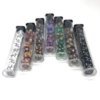 Tube de rangement pour dés de jeu de société pour adultes sur le thème de D&D en plastique PC transparent en vrac et accessoires
