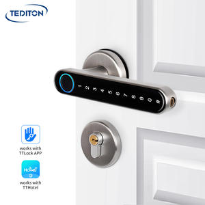 <span class=keywords><strong>มือ</strong></span>จับประตูภายในแบบฝัง Tediton พร้อมกุญแจแบบคันโยก สีดำ ระบบล็อค<span class=keywords><strong>ประตู</strong></span>อัจฉริยะ Tuya พร้อมเครื่อง<span class=keywords><strong>สแกน</strong></span>ลายนิ้วมือ - Product Image 2