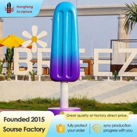Estatua de Helado 3D Moderna y Personalizada de Fibra de Vidrio, Estatua de Resina para Decoración de Tiendas de Helados, Centros Comerciales y Exteriores